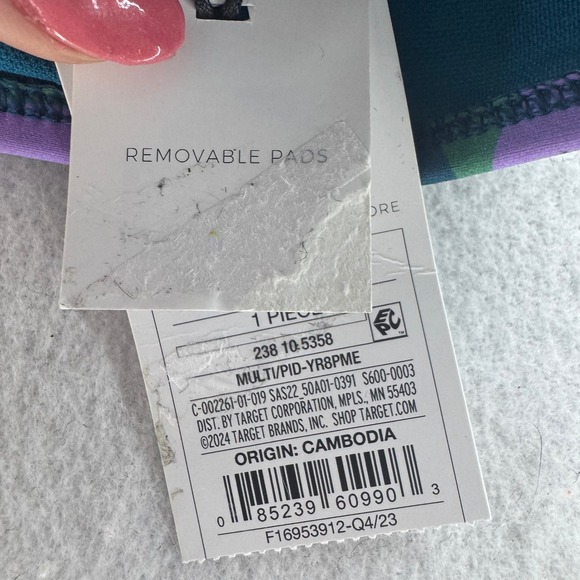 NWT Shade & Shore Women's Medium Floral Print Ruched Tie Front Bikini Top - Picture 9 of 9